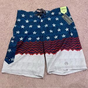 Ocean Current American Flag Strenchy 38" Swim Trucks